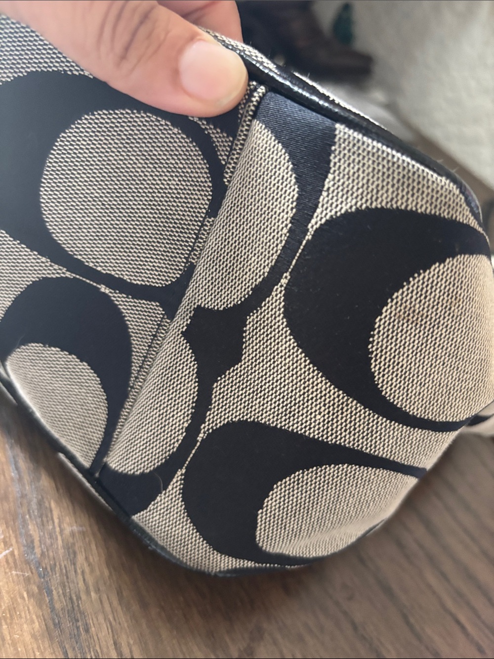 Coach Signature Strip Convertible Hobo Shoulder Bag - Picture 5 of 16